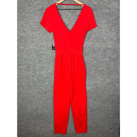 NWT Express Jumpsuit Faux Wrap Straight Leg Stretch Romper Women’s Sz XS - Picture 2 of 7